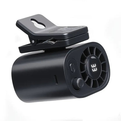 Car Clip On Fan with LED Display -360° Rotation, 100 Speeds Adjustable, USB Rechargeable