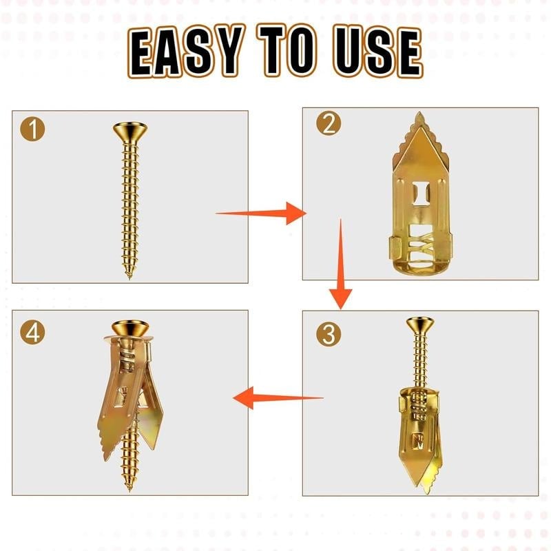 🔥Last Day 50% OFF -🔩40PCS Self-Drilling Drywall Anchors and Screws Kit