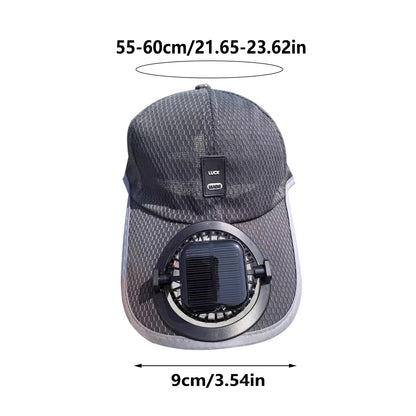 2-in-1 Solar Rechargeable Fan Breathable Mesh Baseball Cap