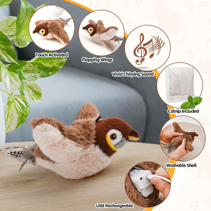 Last Day 49% OFF - 🐾Interactive Chirping Bird Cat Toy