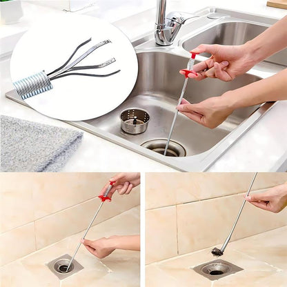 🔥🔥🎁Flexible Grabber Claw Pick Up Reacher Tool with 4 Claws Bendable Hose Pickup Reaching Assist Tool for Litter Pick, Home Sink, Drains, Toilet