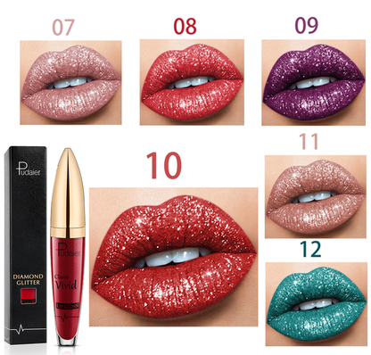 2025 (❤️BEST SALE NOW-ALL) 18 Color Diamond Shiny Long Lasting Lipstick