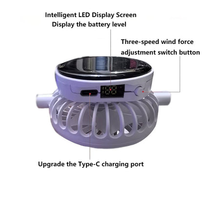 2-in-1 Solar Rechargeable Fan Breathable Mesh Baseball Cap