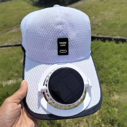 2-in-1 Solar Rechargeable Fan Breathable Mesh Baseball Cap