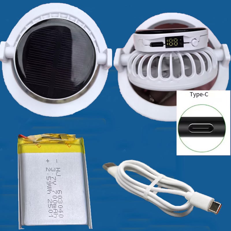 2-in-1 Solar Rechargeable Fan Breathable Mesh Baseball Cap