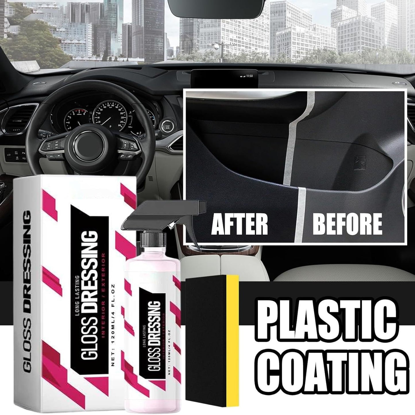 Gloss Dressing - Plastic decoration and tire polish, automotive plastic repair agent