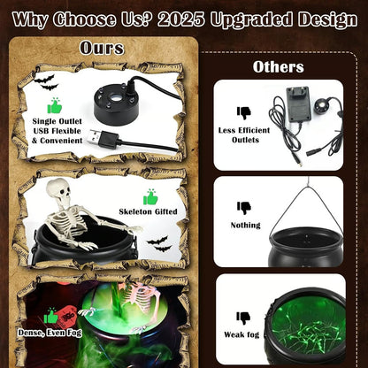🎃Early Halloween Sale 49% OFF - ☠💚Cauldron Halloween Decor with Magic Floating Potion Bottles & Diffuser