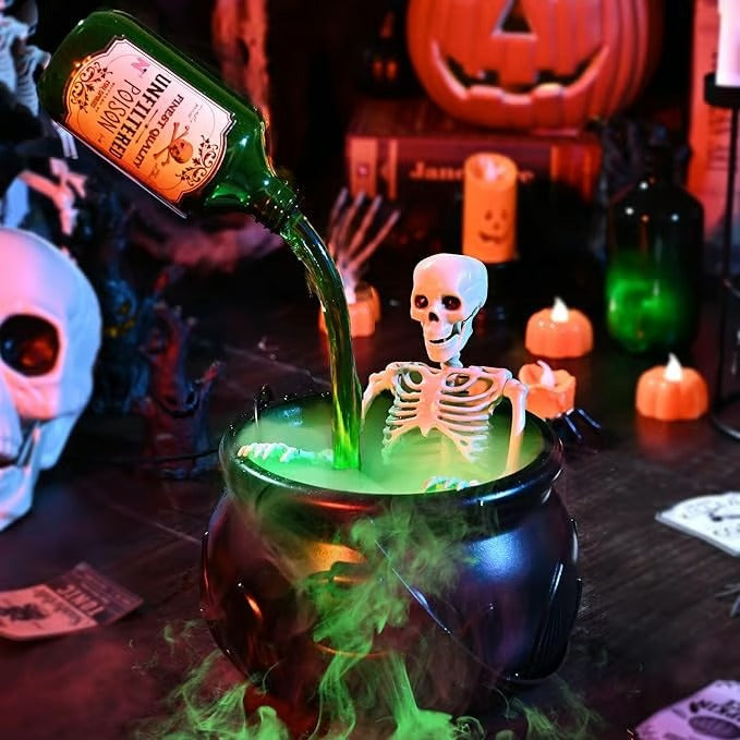 🎃Early Halloween Sale 49% OFF - ☠💚Cauldron Halloween Decor with Magic Floating Potion Bottles & Diffuser