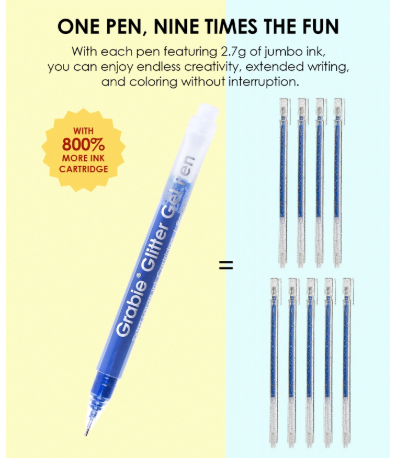 Jumbo Iridescent Glitter Gel Ink Pen Set Of 18